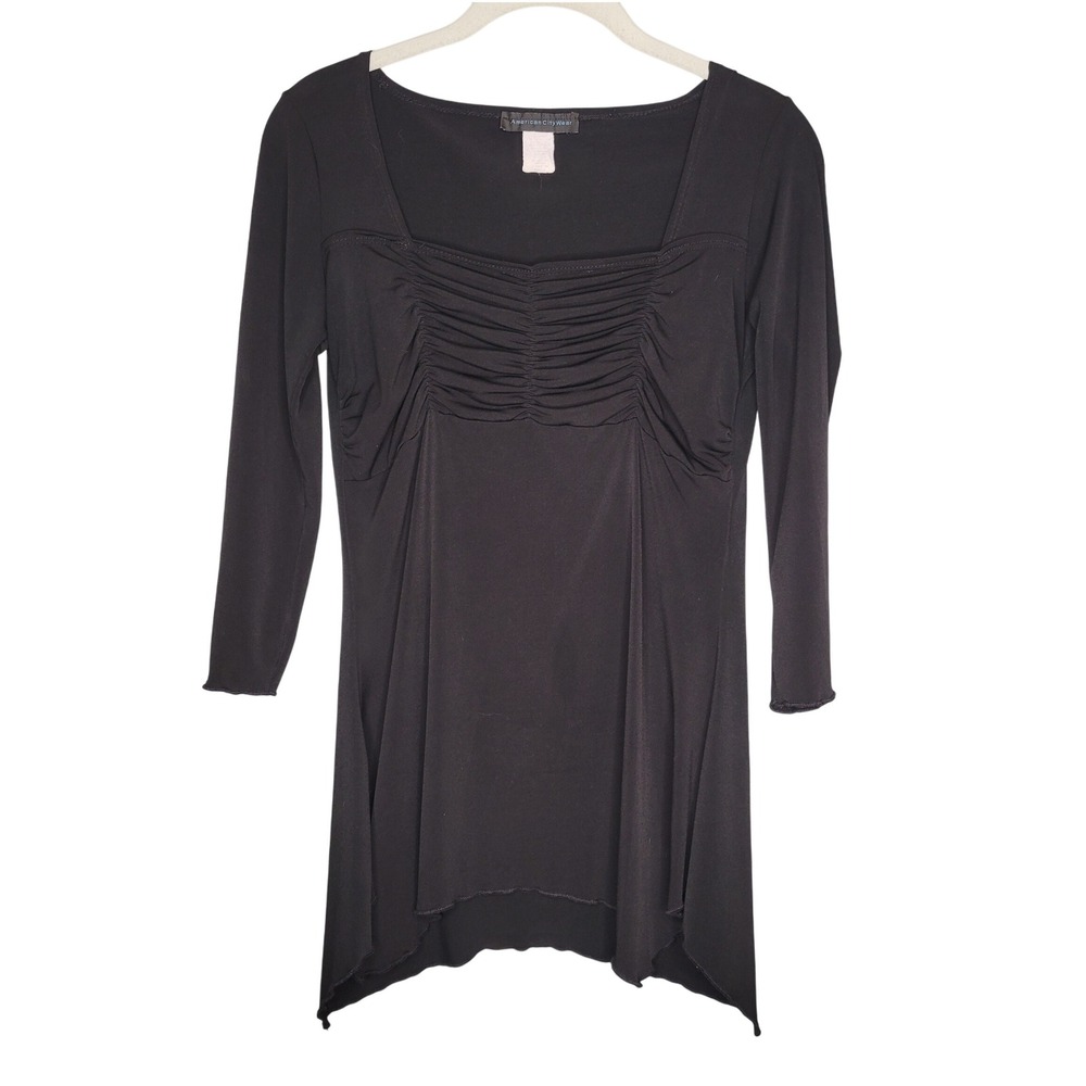 VTG American‎ City Wear Black Top Women's Size Small Witchy Whimsigoth Y2K